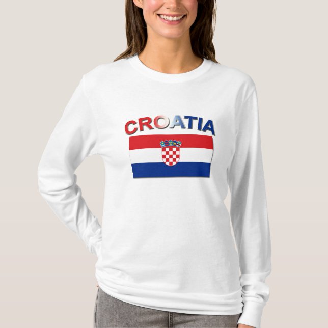 Kroatisk flagga 2 tee shirt (Framsida)