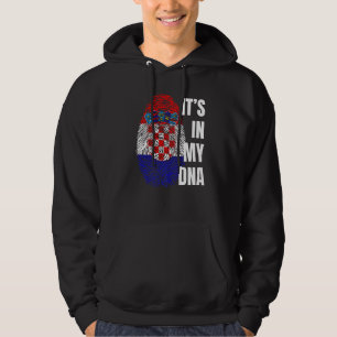 Kroatisk Flagga Dna Fingerprint Kroatien Hoodie