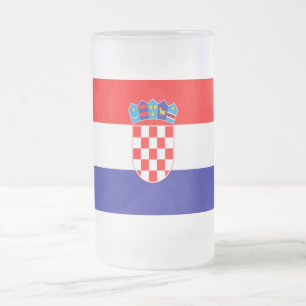 Kroatisk flagga frostat ölglas