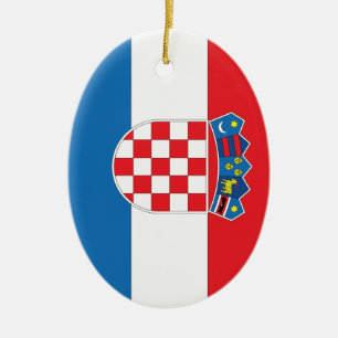 Kroatisk flagga julgransprydnad keramik