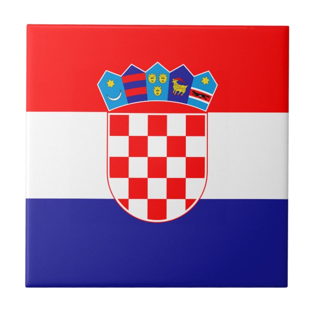 Kroatisk flagga kakelplatta (Framsidan)