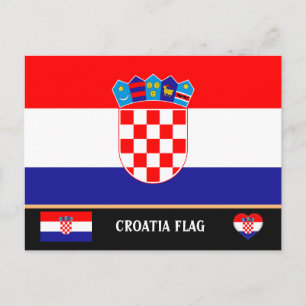 Kroatisk flagga & Kroatien - resa, semester /sport Vykort