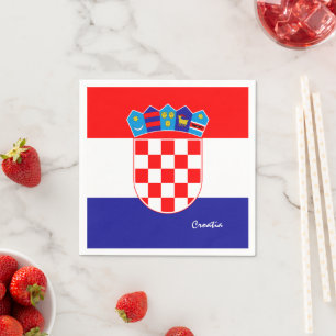 Kroatisk flagga & kroatisk festmode /sport pappersservett