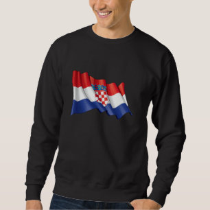 Kroatisk flagga, kroatiska karta, kroatiska skjort lång ärmad tröja