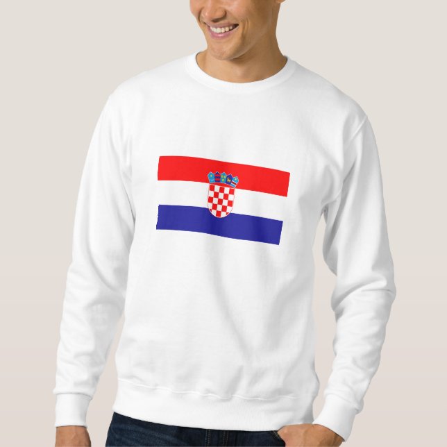 Kroatisk flagga lång ärmad tröja (Framsida)