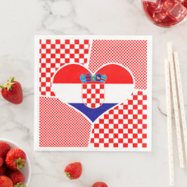 Kroatisk flagga med rutmönster collage pappersservett
