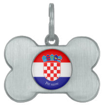 Kroatisk flagga och emblem med namn