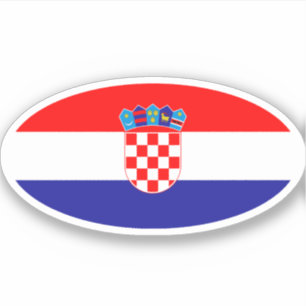 Kroatisk Flagga Oval Klistermärken