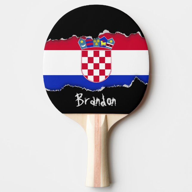 Kroatisk flagga pingisracket (Framsidan)
