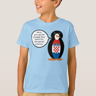Kroatisk flagga talande Ms Penguin Personlig T Shirt