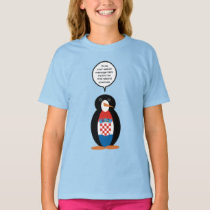 Kroatisk flagga talande Ms Penguin Personlig T Shirt