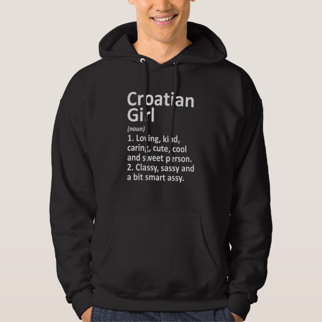 Kroatisk flicka Kroatien Funny Land Home Roots De Hoodie (Framsida)