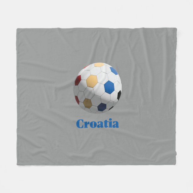 Kroatisk fotboll fleecefilt (Framsidan (Horisontell))
