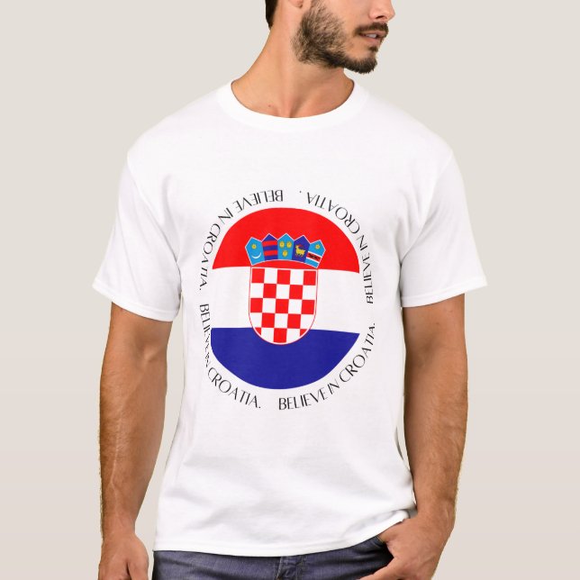 Kroatisk fotbollssoccerfantpresent t shirt (Framsida)