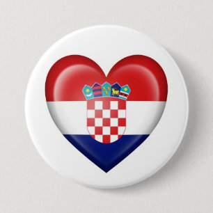Kroatisk hjärtaflagga på vit knapp