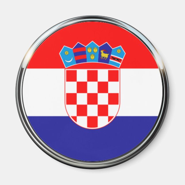 Kroatisk Jacka av Arm | Hrvatski grb Magnet (Framsidan)