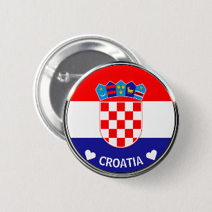 Kroatisk Jacka av Arm Hrvatski grb w/Text Knapp
