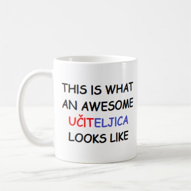 kroatisk lärare uciteljica, fantastisk kaffemugg (Vänster)