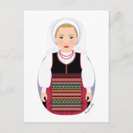 Kroatisk Lika Blond Matryoshka Brevkarte Vykort