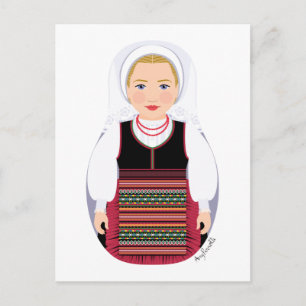 Kroatisk Lika Blond Matryoshka Brevkarte Vykort