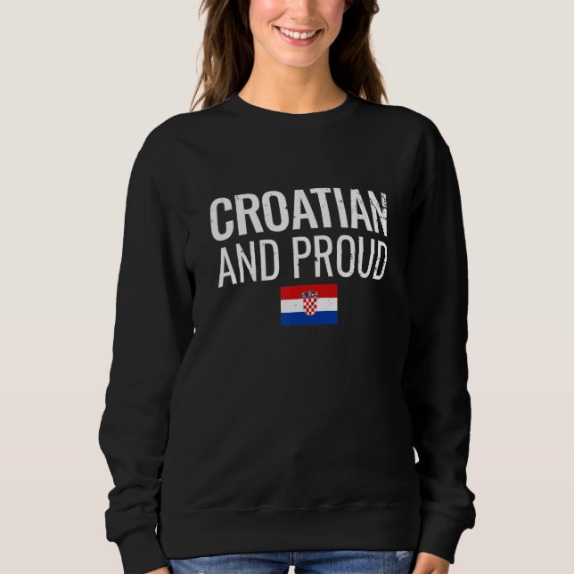 Kroatisk Och Stolt Kroatien Flagga T Shirt (Framsida)