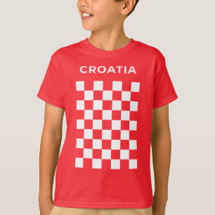 Kroatisk rutig vit t shirt