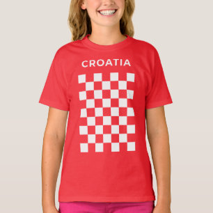 Kroatisk rutig vit t shirt