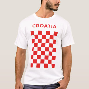 Kroatisk rutmönstrad röd t shirt