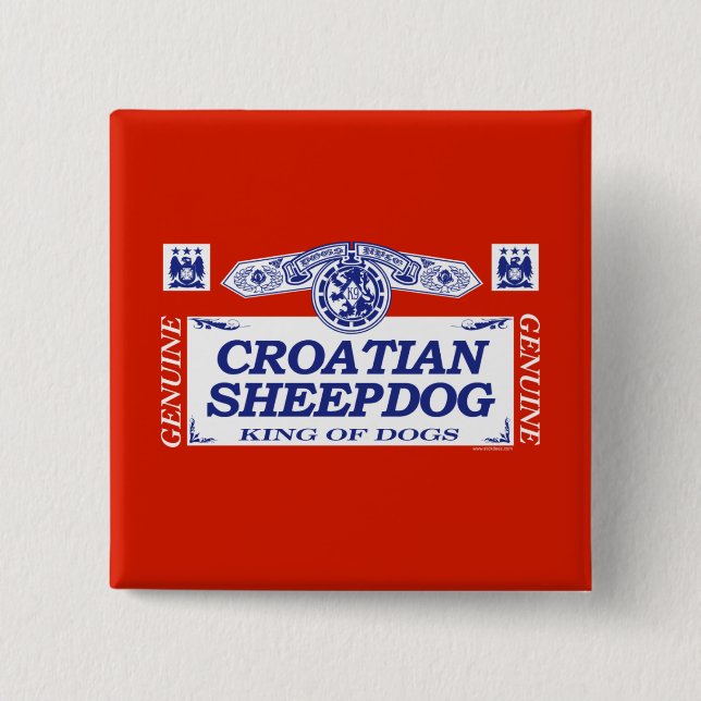 Kroatisk Sheepdog Knapp (Framsida)