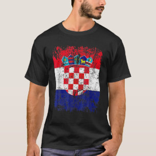 KROATISK Vintage Kroatien Flagga BIG CROATIA FLA T Shirt