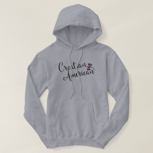 Kroatiska amerikanska Entwated Hearts Hoodie (Design framsida)