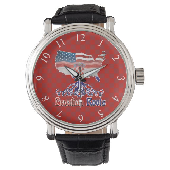 Kroatiska amerikanska rötter Watch Armbandsur (Framsida)