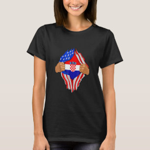 Kroatiska blodet inuti mig Kroatien Flagga Gif T Shirt