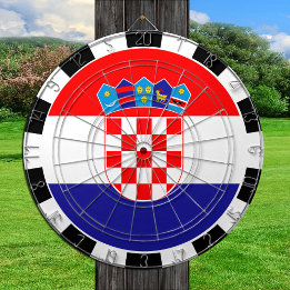 Kroatiska Dartboard och kroatiska Flagga/spel boar Darttavla