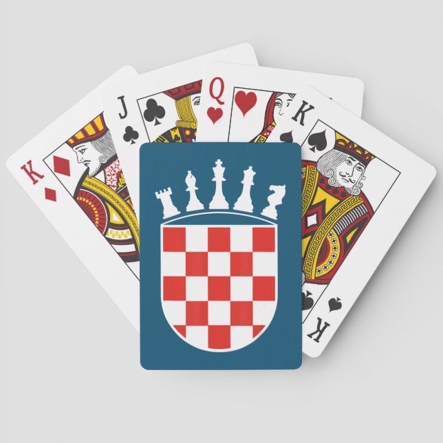 Kroatiska Färg Chess Player-presenter för kroat Casinokort (Baksidan)