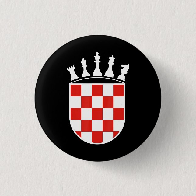 Kroatiska Färg Chess Player-presenter för kroat Knapp (Framsida)