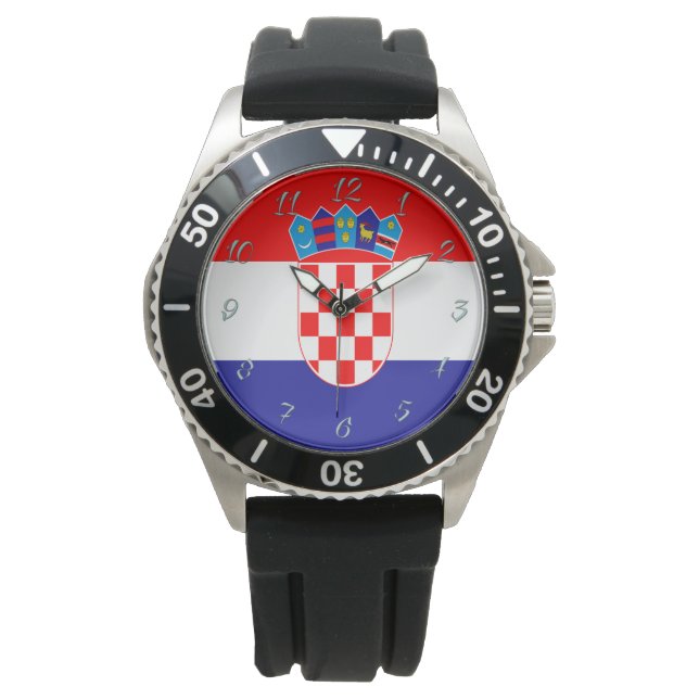 Kroatiska flagga armbandsur (Framsida)