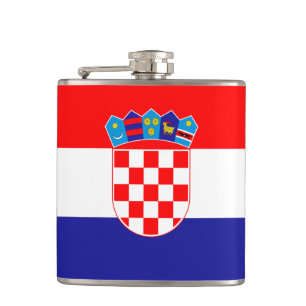 Kroatiska Flagga & hjärta, resa Kroatien/sportfan Fickplunta
