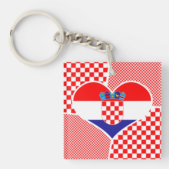 Kroatiska Flagga i Heart Hrvatska Zastava (Framsidan)