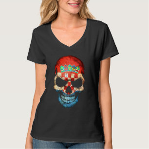Kroatiska Flagga i kroatiska fotboll för kroatiska T Shirt