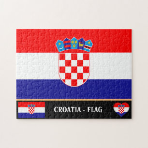 Kroatiska Flagga & Kroatien - land, helgdag /sport Pussel
