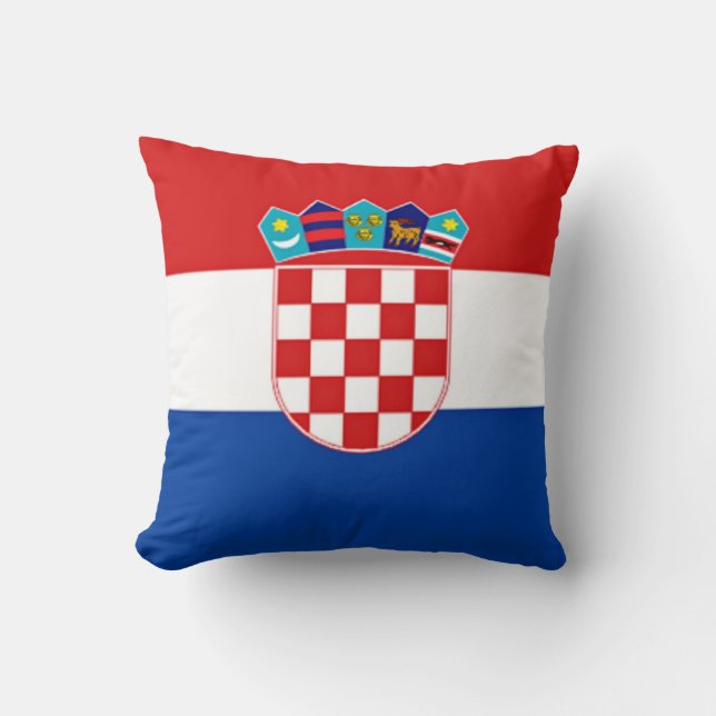 Kroatiska Flagga Kudde (Framsida)