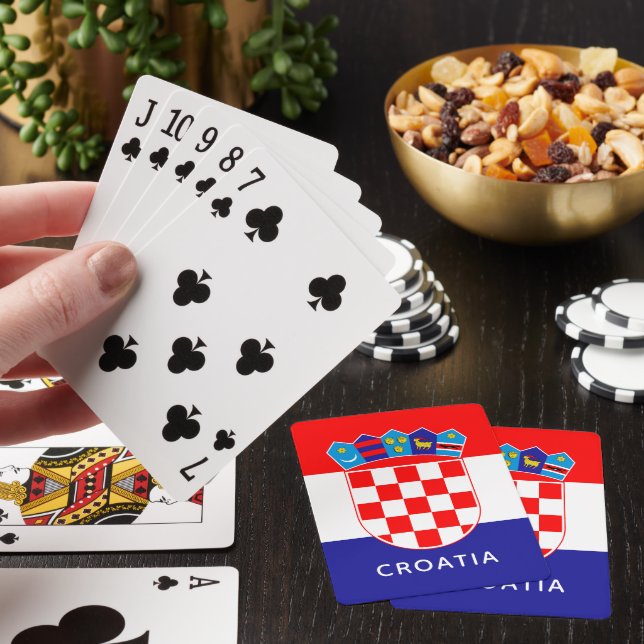 Kroatiska Flagga med Anpassade Casinokort (På plats)