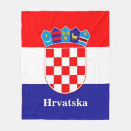 Kroatiska Flagga med Anpassningsbar Text Hrvatska Fleecefilt