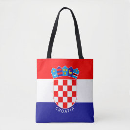 Kroatiska Flagga med Anpassningsbar Text Hrvatska  Tygkasse