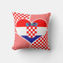 Kroatiska Flagga med Red Checkerss Heart Collage