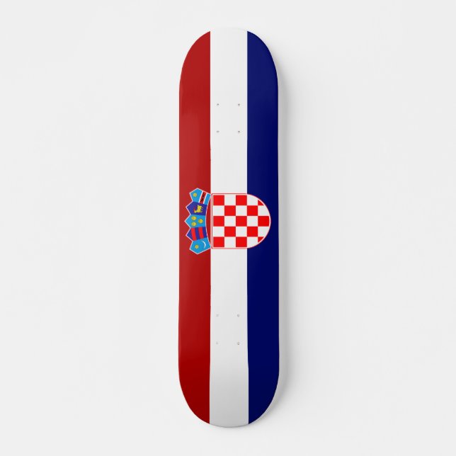 Kroatiska flagga mini skateboard bräda 18,5 cm (Framsida)