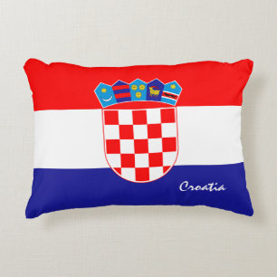 Kroatiska flagga och Kroatien mode helgdag /sport Prydnadskudde