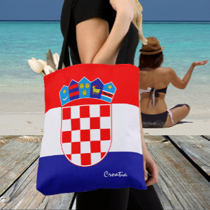Kroatiska flagga och Kroatien mode /sportfantaster Tygkasse