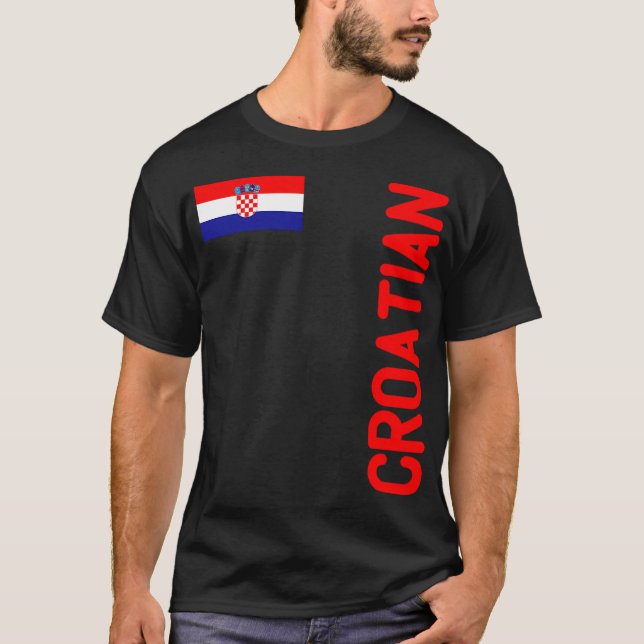 Kroatiska Flagga och kroatiska rötter T Shirt (Framsida)